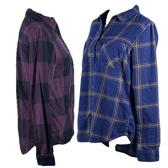 SO Tops - SO Perfectly Soft Flannel - Size small & DIP Flannel Size S